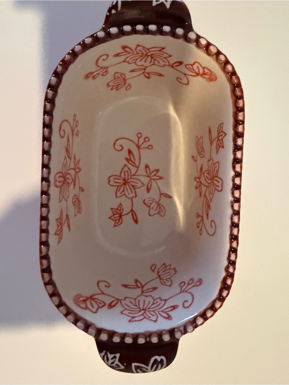 Temp-tations Floral Red and White Ceramic Serving Dish
